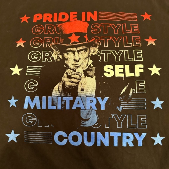 Grunt Style T-Shirt • Uncle Sam • Pride in Self Military Country  Size Large - Picture 3 of 4